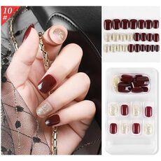 5 Set Indossare Nail Art Balletto di Natale Unghie finte Prodotto finito Chiodo di usura rimovibile (F741-10)