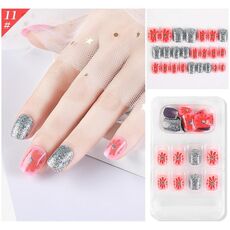 5 Set Indossare Nail Art Balletto di Natale Unghie finte Prodotto finito Chiodo di usura rimovibile (F741-11)