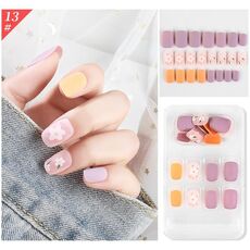 5 Set Indossare Nail Art Balletto di Natale Unghie finte Prodotto finito Chiodo di usura rimovibile (F741-13)