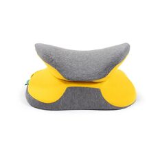 BEWALKER Cuscino per pisolino portatile multifunzionale per studenti Supporto per la vita Cuscino per pisolino pieghevole in memory foam, Dimensioni: 38x20x15cm (giallo limone)