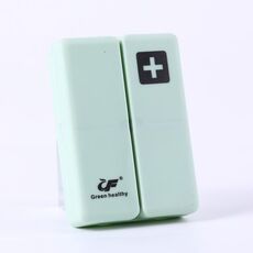 3 PCS pieghevole portatile sigillato e dispensatore di piccole pillole (verde)