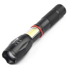 Zoom telescopico Torcia a luce forte Torcia a LED magnetica ricaricabile potente, Colore: Testa nera (senza batteria, senza caricatore)