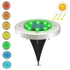 8 LED colorato dimmerabile solare esterno da giardino tipo di sensore di luce del prato Controllo della luce intelligente luce sepolta