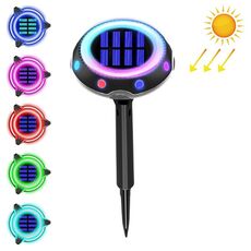 TG-JG00128 8 LED macchiato tubo lungo solare esterno impermeabile in plastica da giardino decorativa presa di terra luce controllo della luce intelligente luce sepolta, oscuramento colorato