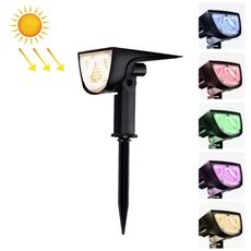 Lampada a proiezione solare per esterni IP65 Impermeabile LED Paesaggio Giardino con presa di terra Lampada decorativa per prato (luce colorata)