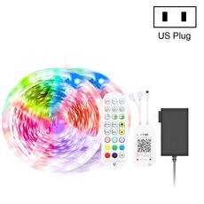 15M 270 LEDs Bluetooth Suit Smart Music Sound Control Light Strip Non-waterproof 5050 RGB Colorful Atmosphere LED Light Strip With 24-Keys Remote Control(US Plug)