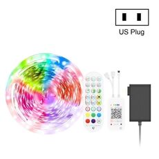 5M 150 LEDs Bluetooth Suit Smart Music Sound Control Light Strip Waterproof 5050 RGB Colorful Atmosphere LED Light Strip With 24-Keys Remote Control(US Plug)