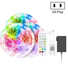 30M 540 LEDs Bluetooth Suit Smart Music Sound Control Light Strip Waterproof 5050 RGB Colorful Atmosphere LED Light Strip With 24-Keys Remote Control(US Plug)