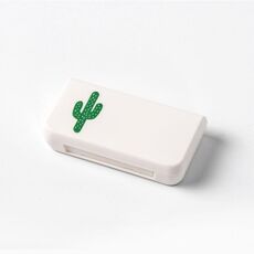 8 pezzi piccola scatola di medicinali sigillata a prova di umidità portatile 3 scomparti al giorno divisi per medicina (cactus)