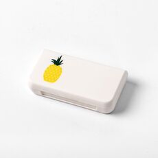 8 pezzi piccola scatola di medicinali sigillata a prova di umidità portatile 3 scomparti al giorno divisi per medicina (ananas)