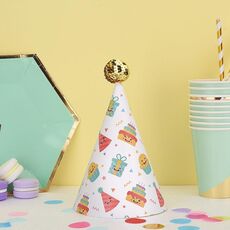 20 pezzi simpatici bambini abbronzanti cappelli di compleanno torta decorazione di cottura cappelli da festa cappello da ballo d'oro torta festa