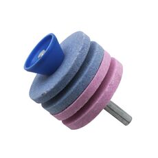 4 PCS Rasaerba per affilare la mola per affilare la mola per affilare la testa di levigatura industriale, specifica: 4 strati blu + rosa