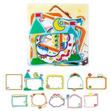 3 Confezioni Adesivi per cornici per foto fai-da-te Crescita del bambino Manuale per materiali decorativi Adesivi per manuali (Cartone animato Una sezione)