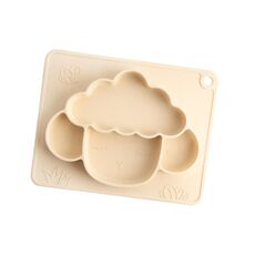 M010094 Piatto piano in silicone per bambini Ciotola per mangiare anti-caduta grigliata Ciotola per ventosa antiscivolo per cibo complementare per bambini