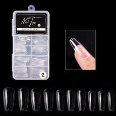 4 scatole nail art patch ultra-sottile seamless finito finito finito rimovibile prolungato per unghie falso esteso (almond trasparente)