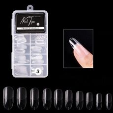 4 scatole nail art patch Ultra-sottile seamless finito finito finito rimovibile prolungato per unghie finto fase (scrub trasparente)