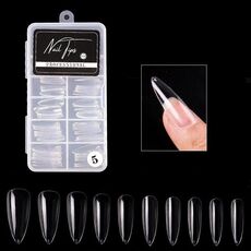4 scatole nail art patch Ultra-sottile seamless finito finito finito rimovibile prolungato per unghie finto prolungato (gocce d'acqua trasparente)