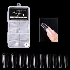 4 scatole nail art patch ultra-sottile seamless finito finito finito rimovibile prolungato per unghie per unghie falso (balletto trasparente)