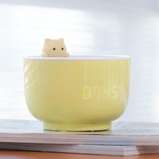 Lampada a led multifunzione a led a led attivata per bambini Cartoon Cat Sveglia (Giallo)