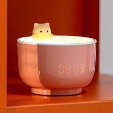 Lampada a led multifunzione a led a led attivata per bambini Cartoon Cat Sveglia (rosso)