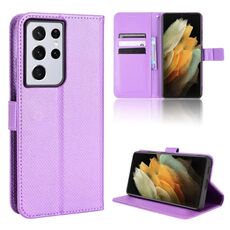 Per Samsung Galaxy S21 Ultra 5G Diamond Texture Telefono in pelle (viola)
