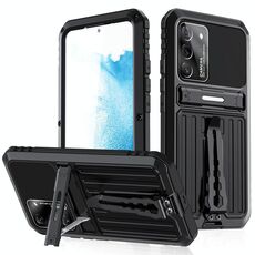 Per Samsung Galaxy S22 5G Custodia per telefono impermeabile a tripla prova Armor Life con supporto (nero)