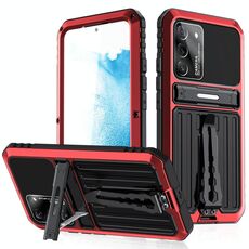 Per Samsung Galaxy S22 5G Custodia per telefono impermeabile a tripla prova Armor Life con supporto (rosso)