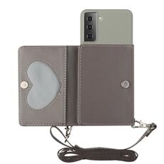 Per Samsung Galaxy S22 5G Crossbody Crossbody Cardbody Bait Bait Bait Case (Grigio)