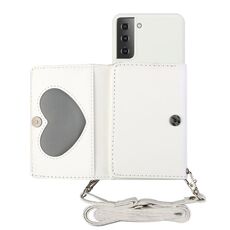 Per Samsung Galaxy S22 5G Crossbody Crossbody Crossbody Banking Bait Bed Beat Case (Bianco)