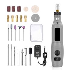 Mini Set di strumenti per smerigliatrice elettrica a penna elettrica per incisione elettrica, spina USA (grigio)
