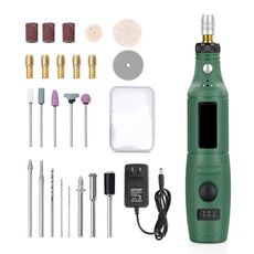 Mini Set di strumenti elettrici e lucidatura a penna elettrica per incisione elettrica, spina USA (verde)