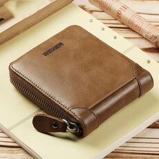 Weixier W98 Uomo Mano Take Short Portafoglio Zipper Bag (Khaki)