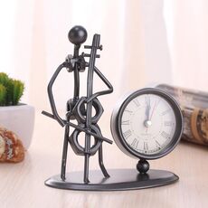 2 Pz in ferro in acciaio inox piccolo tavolo da tavolo retrò personalità orologio regalo di compleanno (c62 cento orologio)