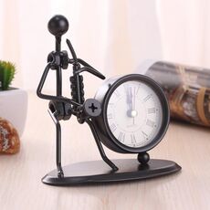 2 Pz in ferro in acciaio inox piccolo orologio da tavolo retrò personalità orologio regalo di compleanno (c69 sassofono orologio)