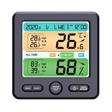 Termometro digitale per display digitale per interni e igrometro orologio elettronico a grande schermo domestico (TS-6211-B)