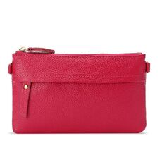 Borsa per monete diagonali a una spalla da donna con bottone per cellulare (Rose Red)