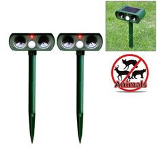 Potente repeller per animali ad ultrasuoni a energia solare da 2 PC con sensore PIR e sensore di luce, ha ottenuto la certificazione CE / ROHS