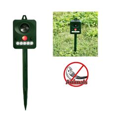 Rispettoso dell'ambiente Luce bianca + luce rossa Dispositivo di controllo del cane da gatto ad ultrasuoni a LED ad ultrasuoni Repeller per animali con pannello solare da 6,5 ​​V / 0,1 W e sensore PIR e sensore di luce, ha ottenuto la certificazione CE / ROHS