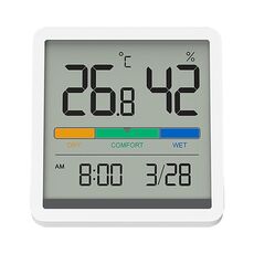 Originale Xiaomi Youpin Miiiw Orologio silenzioso per temperatura interna e umidità con ampio schermo LCD da 3,34 pollici (bianco)