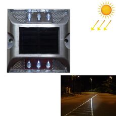 Luce solare quadrata per guida stradale Luce di guida per auto Luce di rallentamento della strada, versione luminosa lampeggiante (bianca)