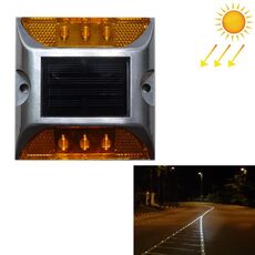 Luce solare quadrata per guida stradale Luce di guida per auto Luce di rallentamento della strada, versione luminosa lampeggiante (gialla)