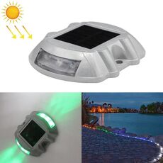 Luce di guida a ferro di cavallo solare Luce di guida per auto Luce di rallentamento della strada, versione costantemente luminosa (verde)