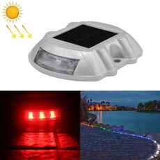 Luce di guida a ferro di cavallo solare Luce di guida per auto Luce di rallentamento della strada, versione costantemente luminosa (rossa)