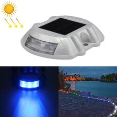 Luce di guida a ferro di cavallo solare Luce di guida per auto Luce di rallentamento della strada, versione luminosa lampeggiante (blu)