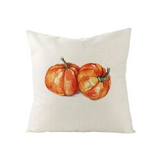 Fodera per cuscino in lino con motivo zucca Cuscino per divano Cuscino per cuscino Decorazioni per la casa, senza anima del cuscino, Dimensioni: 45x45 cm (JYM057-12)