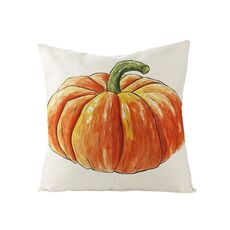 Fodera per cuscino in lino con motivo zucca Cuscino per divano Cuscino per cuscino Decorazioni per la casa, senza anima del cuscino, Dimensioni: 45x45 cm (JYM057-13)