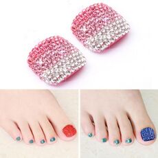2 PCS Crystal Fake Nail Art Tips Adesivi per decalcomanie con strass a copertura totale (NO: 17)