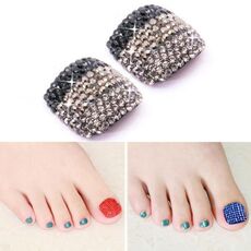 2 PCS Crystal Falso Nail Art Tips Adesivi per decalcomanie con strass copertura completa per unghie (NO: 19)