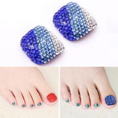 2 PCS Crystal Falso Nail Art Tips Adesivi per decalcomanie con strass copertura completa per unghie (NO: 22)