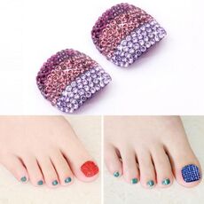 2 PCS Crystal Fake Nail Art Tips Adesivi per decalcomanie con strass a copertura completa per unghie (NO: 24)